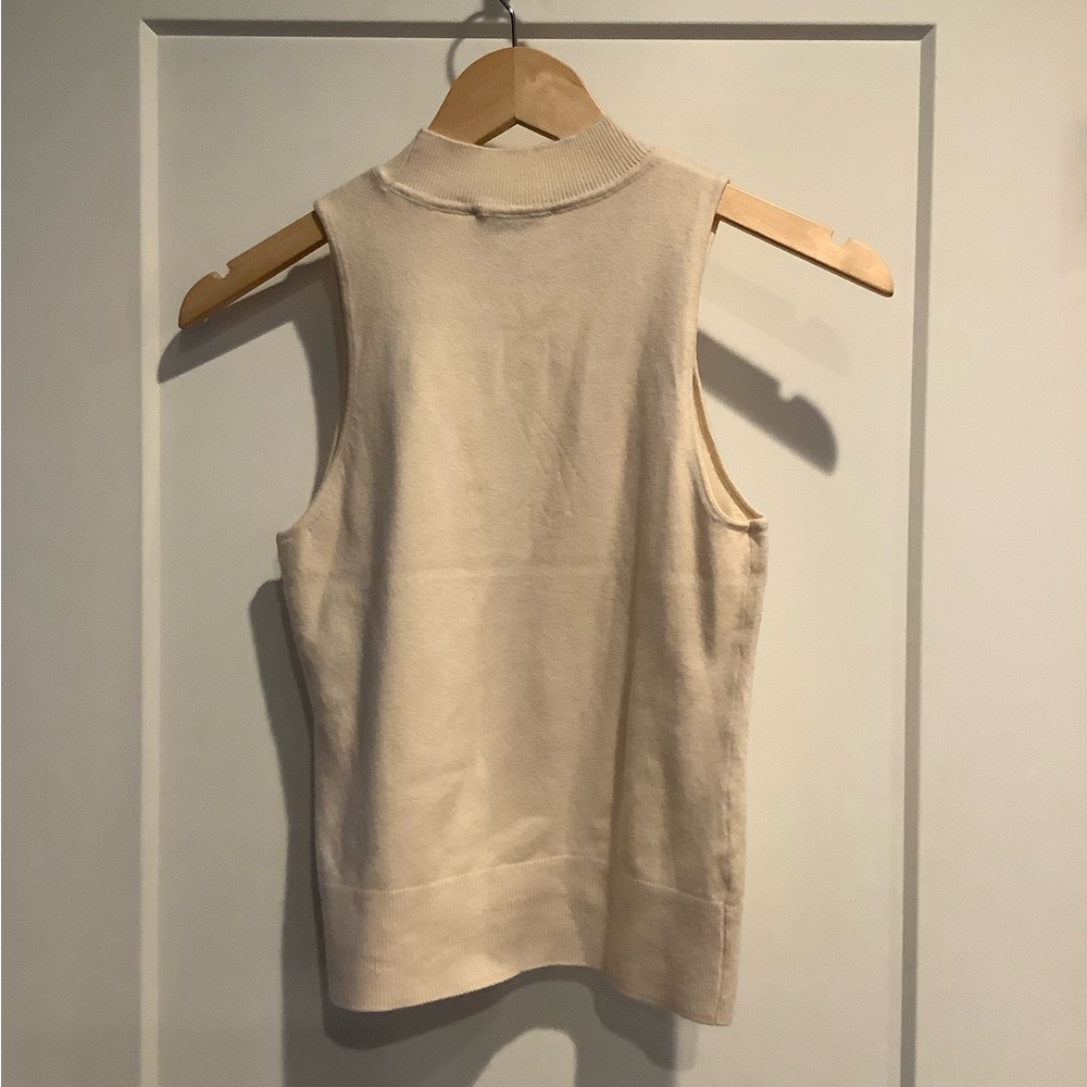Express Cream Sleeveless Sweater Shell Top - Picture 2 of 6